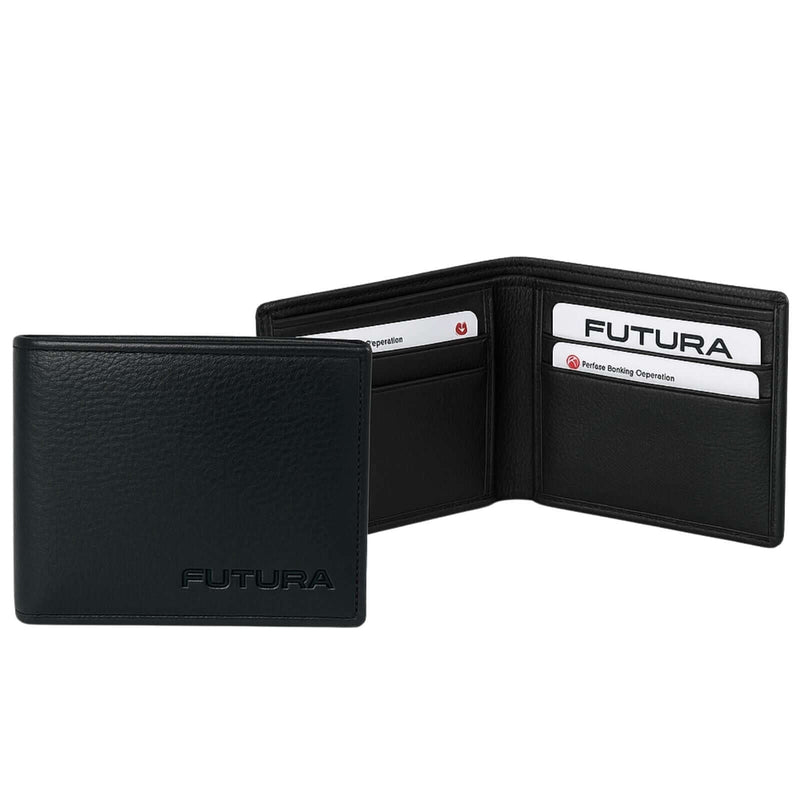 Load image into Gallery viewer, Futura Mens RFID Protected Slim Genuine Leather Wallet - Black-0