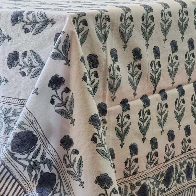 Load image into Gallery viewer, Kolka Rectangle Square Tablecloth Table Cover Flower Pattern Dining Table Cloth - Grey-0