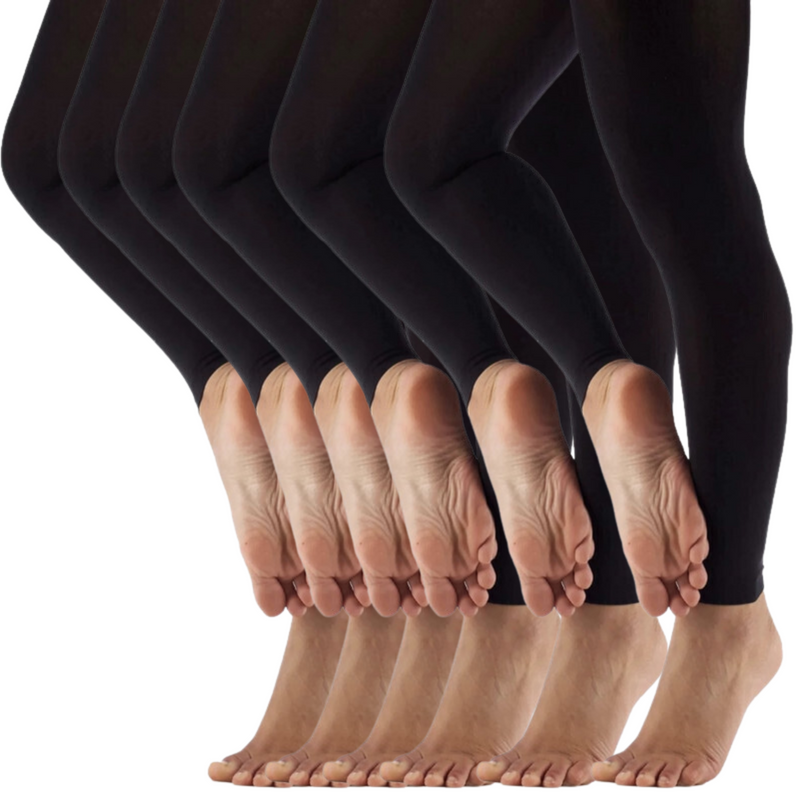Load image into Gallery viewer, 6x Womens Ladies Footless Tights Stockings Pantyhose Leg Hosiery Thermal - Black
