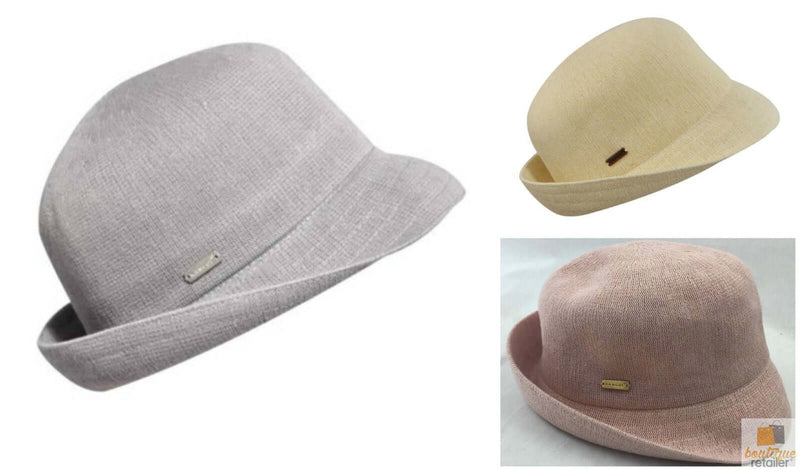 Load image into Gallery viewer, KANGOL Bamboo Anni Cloche Womens Ladies Trilby Hat Fedora Cap K0599FA Eco - Natural