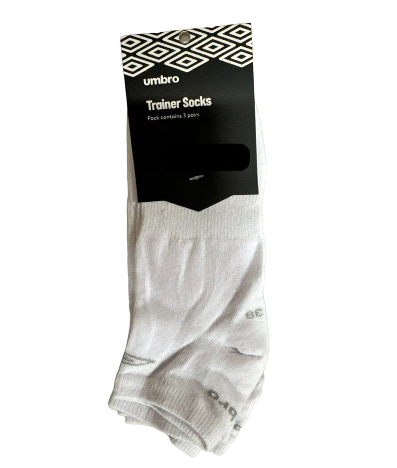 Load image into Gallery viewer, Umbro Mens Trainer Ankle Socks - White - 1 Pack of 3 Pairs