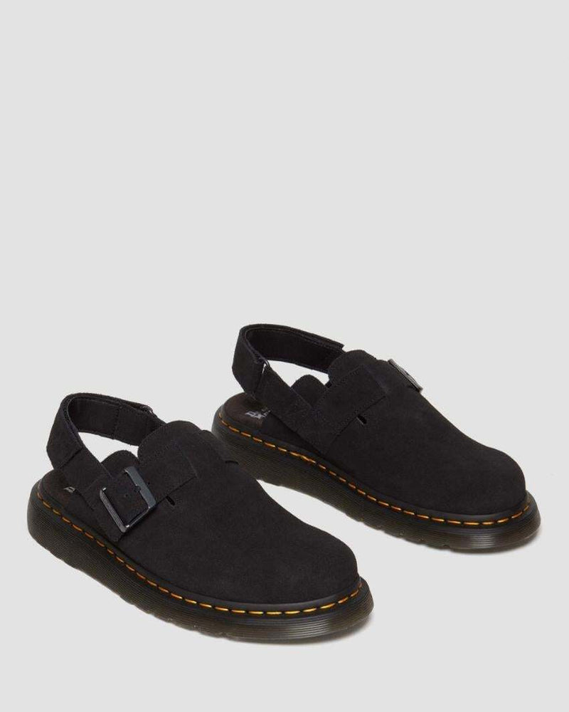 Load image into Gallery viewer, Dr. Martens Jorge II Sling Back Shoes Sandals Slip On in Black Suede