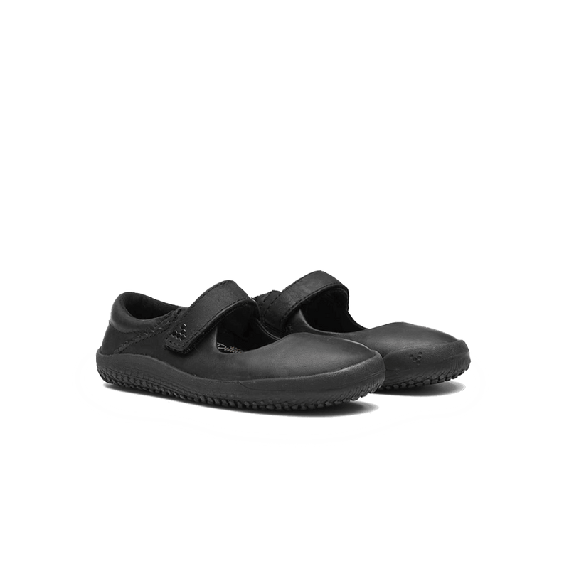 Load image into Gallery viewer, Vivobarefoot Wyn School Kids Barefoot School Shoe – Obsidian Black