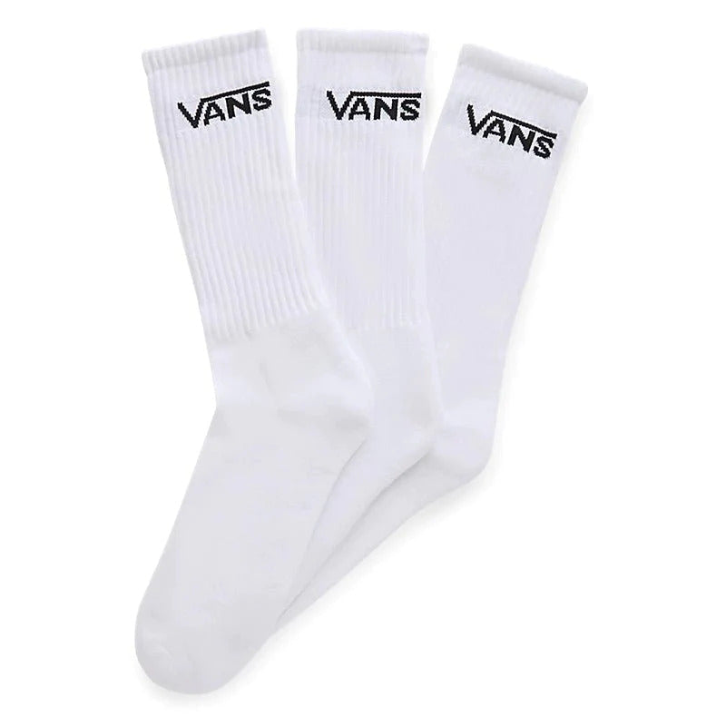 Load image into Gallery viewer, Vans 3pk Classic Crew Socks Sport Skate Skateboard Sox - White - US 6.5 - 9