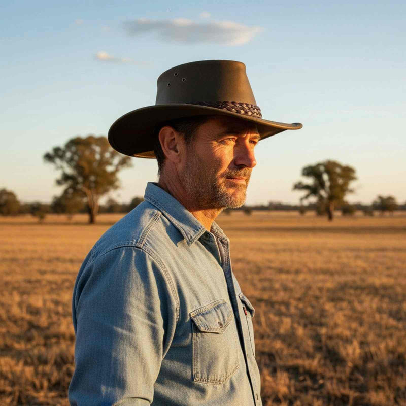 Load image into Gallery viewer, Jacaru 1006 Wallaroo Oil Hat – Oiled Leather | UPF 50+