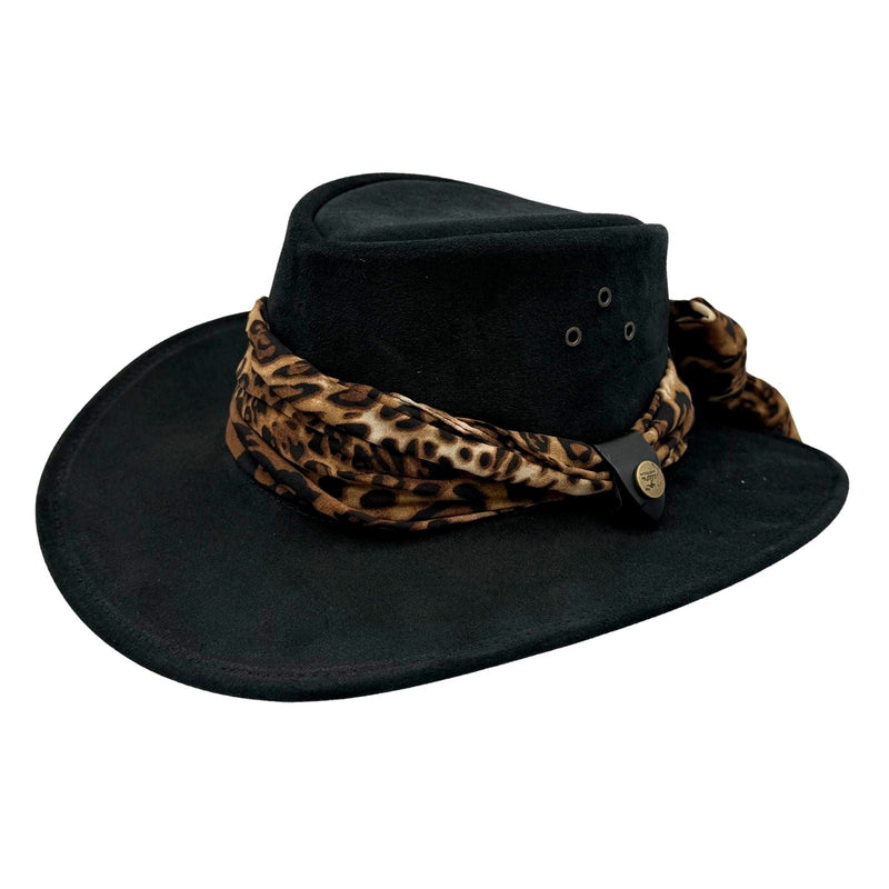 Load image into Gallery viewer, Jacaru 1020 Jillaroo Hat – Suede & Chiffon Scarf | UPF 50+