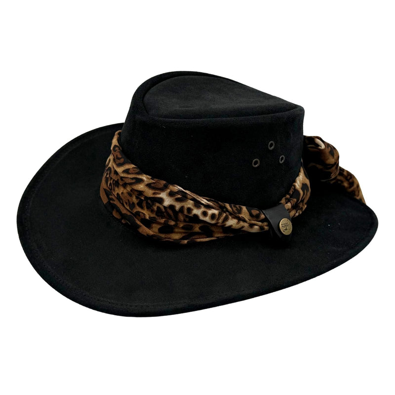 Load image into Gallery viewer, Jacaru 1020 Jillaroo Hat – Suede & Chiffon Scarf | UPF 50+