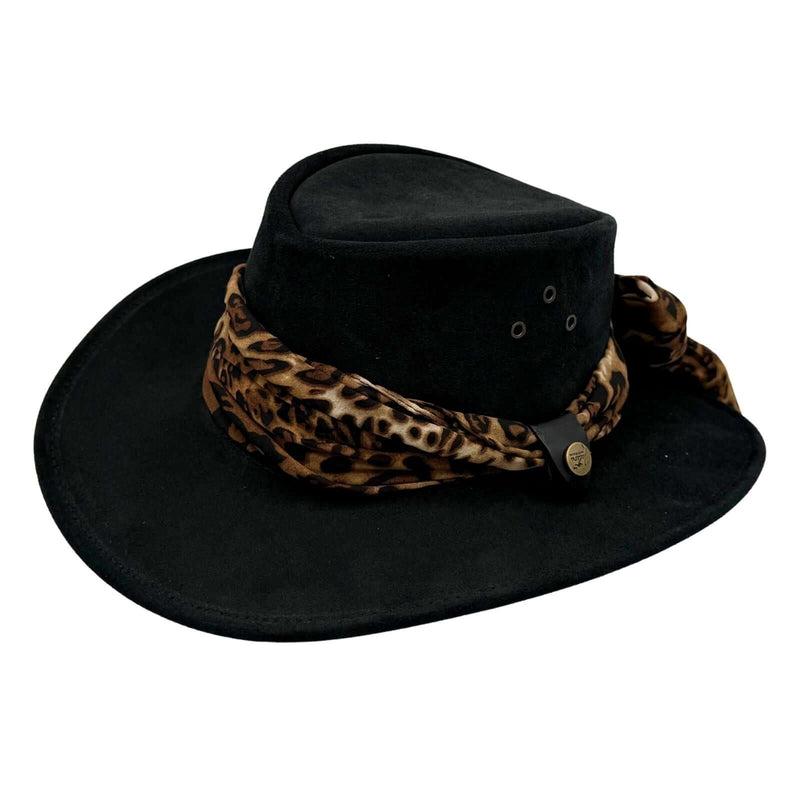 Load image into Gallery viewer, Jacaru 1020 Jillaroo Hat – Suede & Chiffon Scarf | UPF 50+