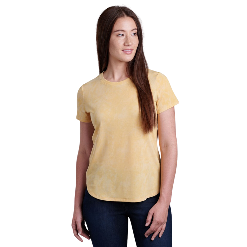 Load image into Gallery viewer, Kuhl Womens Konstance Outdoor Short Sleeve T Shirt Tee in Honey Print-1