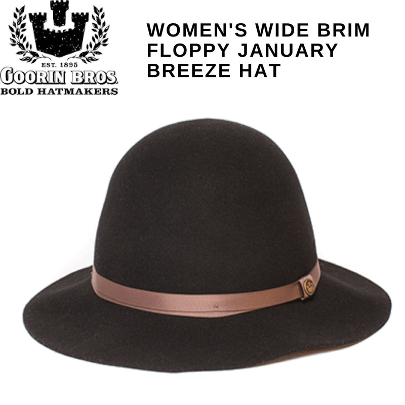 Load image into Gallery viewer, Goorin Brothers Womens Wide Brim Floppy January Breeze Hat - Black-1