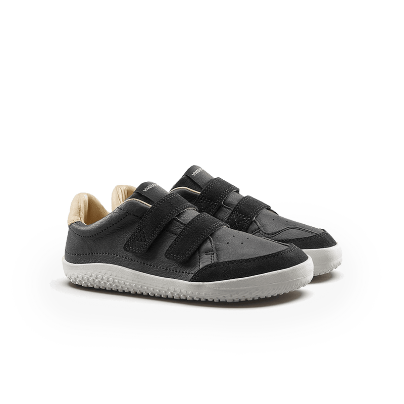 Load image into Gallery viewer, Vivobarefoot Gobi Sneaker Kids – Obsidian