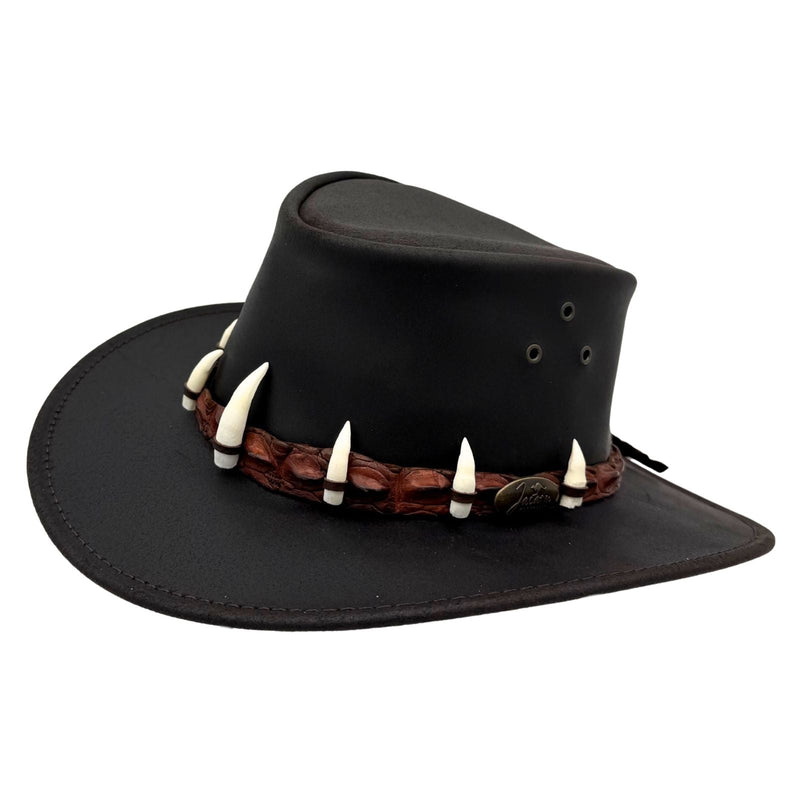 Load image into Gallery viewer, Jacaru 1058 Wallaroo Croc Hat โ Genuine Croc Band & 7 Teeth