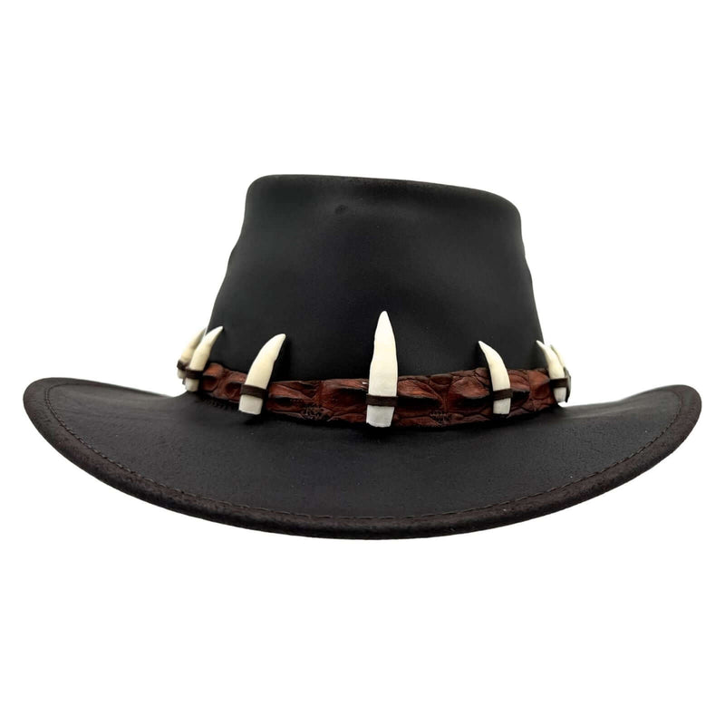 Load image into Gallery viewer, Jacaru 1058 Wallaroo Croc Hat – Genuine Croc Band & 7 Teeth