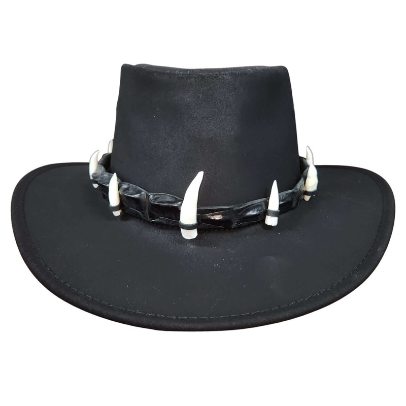 Load image into Gallery viewer, Jacaru 1058 Wallaroo Croc Hat – Genuine Croc Band & 7 Teeth