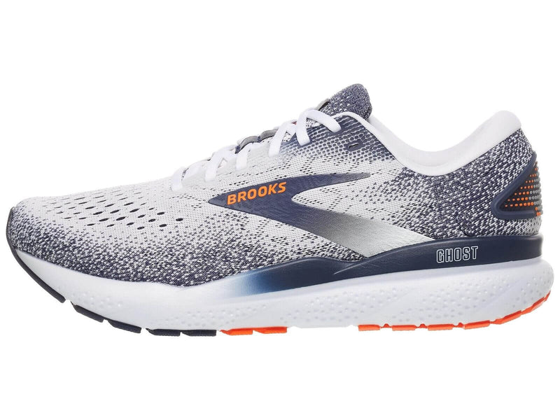 Load image into Gallery viewer, Mens Brooks Ghost 16 Running Shoes in White/Peacoat/Orange – Size 8.5-1
