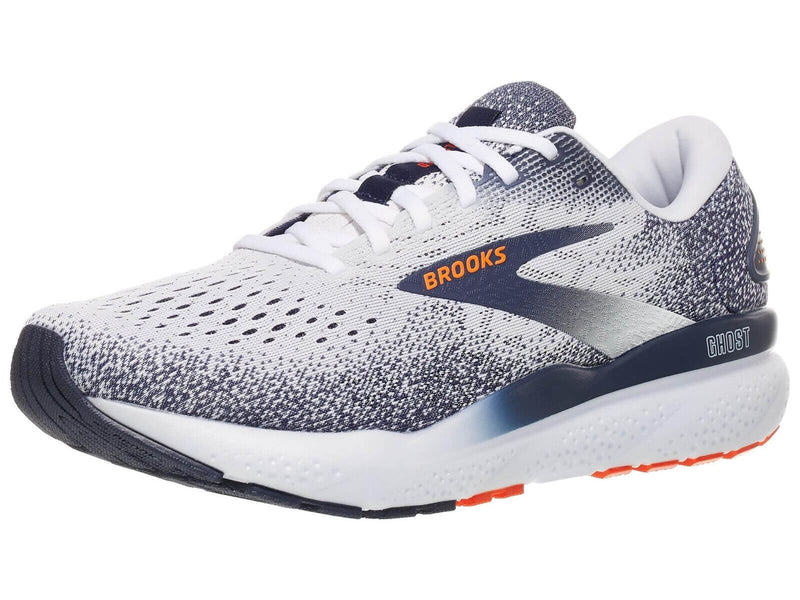 Load image into Gallery viewer, Mens Brooks Ghost 16 Running Shoes in White/Peacoat/Orange – Size 8.5-2
