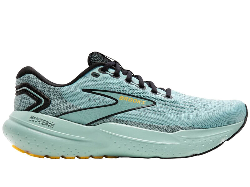 Load image into Gallery viewer, Mens Brooks Glycerin 21 Running Shoes in Cloud/Black/Gold – Size 13-0