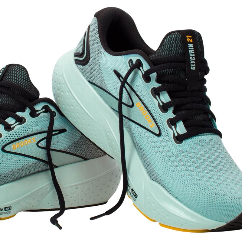 Load image into Gallery viewer, Mens Brooks Glycerin 21 Running Shoes in Cloud/Black/Gold – Size 13-3