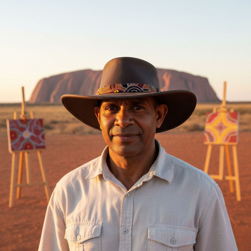 Load image into Gallery viewer, Jacaru 1107 Koori Hat – Aboriginal Art Design | UPF 50+