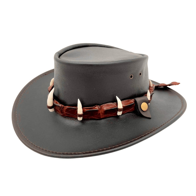 Load image into Gallery viewer, Jacaru 111 Dundee Croc Hat – 9 Genuine Croc Teeth