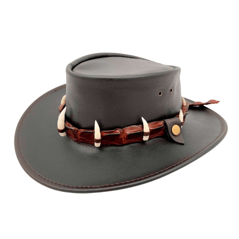 Load image into Gallery viewer, Jacaru 111 Dundee Croc Hat – 9 Genuine Croc Teeth