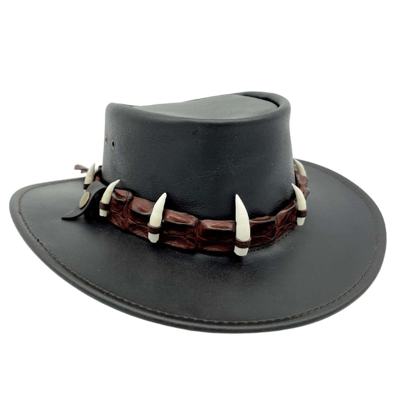 Load image into Gallery viewer, Jacaru 111 Dundee Croc Hat – 9 Genuine Croc Teeth