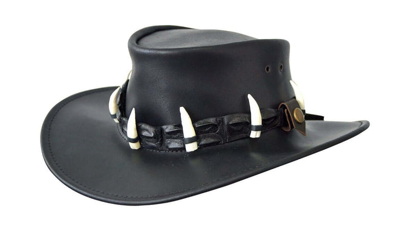 Load image into Gallery viewer, Jacaru 111 Dundee Croc Hat – 9 Genuine Croc Teeth