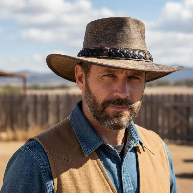 Load image into Gallery viewer, Jacaru 1133 Roo Nomad Traveller Hat Stonewash