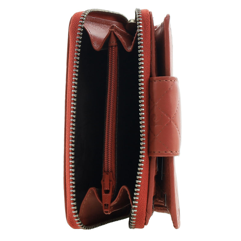 Load image into Gallery viewer, Pierre Cardin Quilted Leather Zip Around Bi-Fold Wallet w/ RFID Protection in Tobasco Red-2