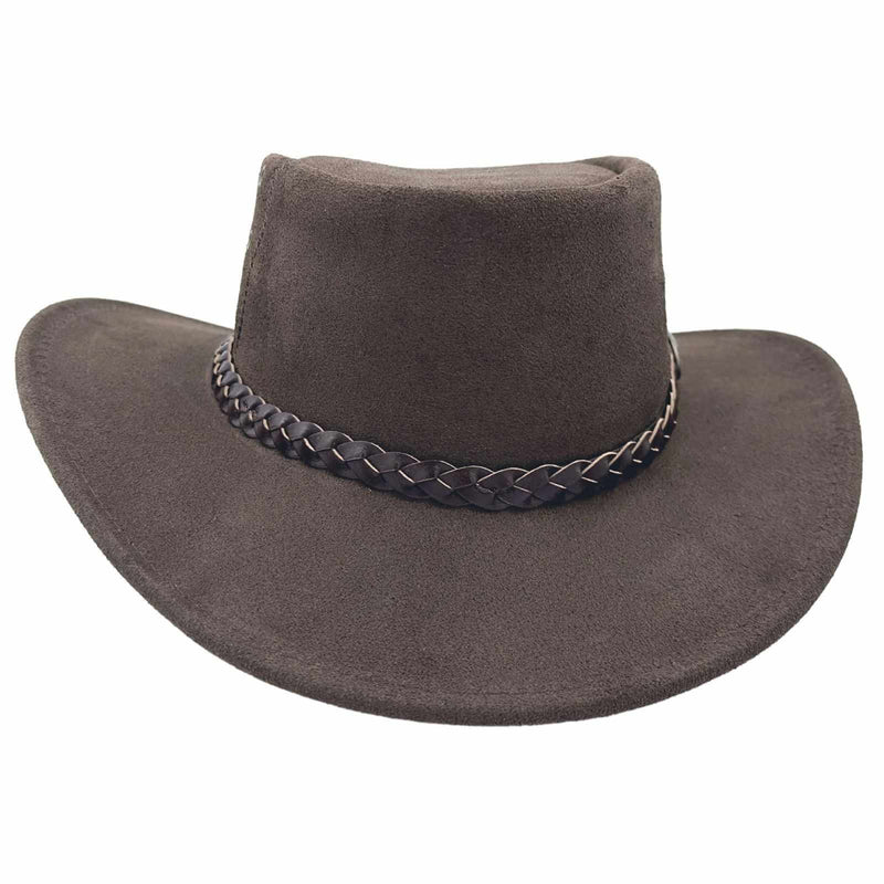 Load image into Gallery viewer, Jacaru 1154 Kookaburra Hat – Suede Leather | Brown & Cream