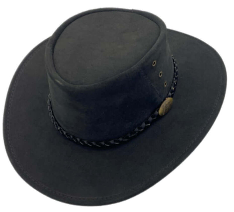 Load image into Gallery viewer, Jacaru 1154 Kookaburra Hat – Suede Leather | Brown & Cream