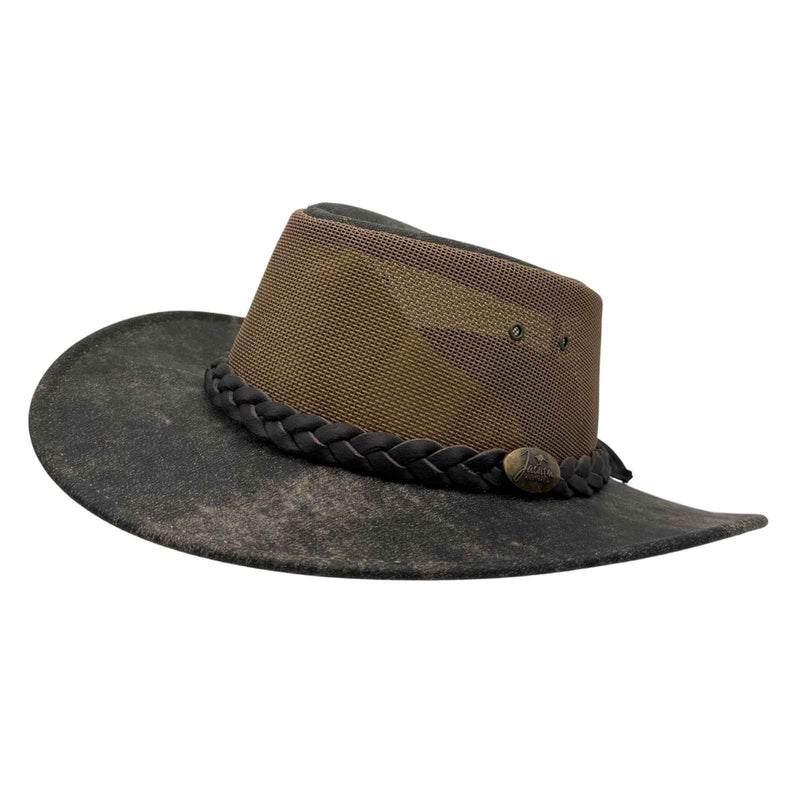 Load image into Gallery viewer, Jacaru 116 Dingo Koolaroo Hat – Leather & Mesh Breeze | Made in Australia
