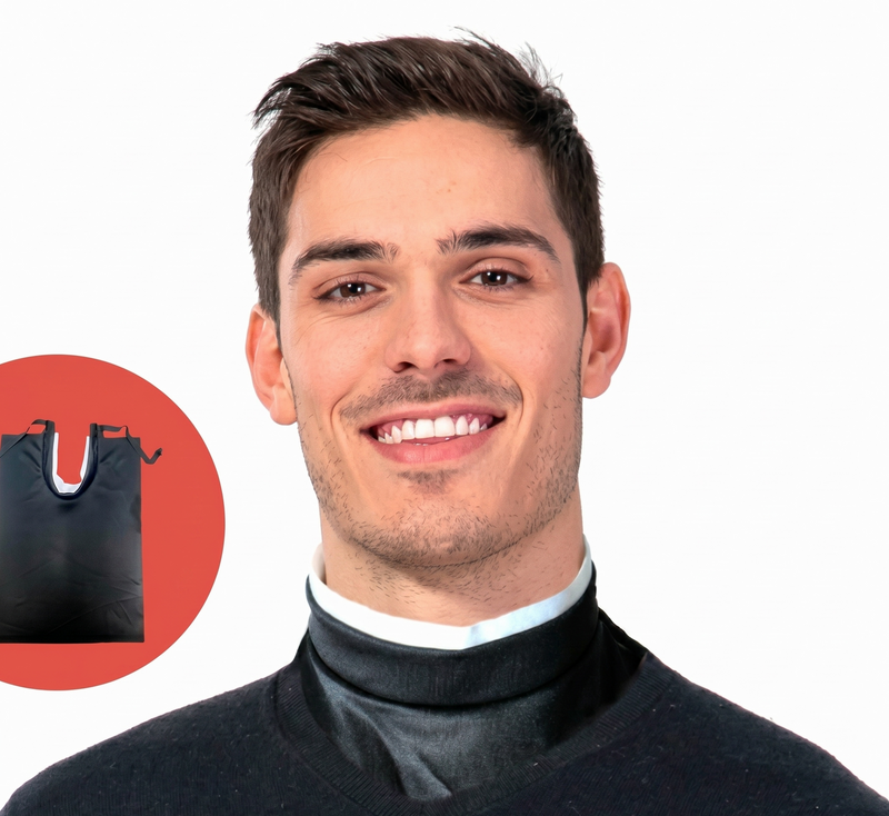 Load image into Gallery viewer, CLERICAL SHIRT COLLAR Priest Costume Halloween Fancy Dress Neck in Black-0