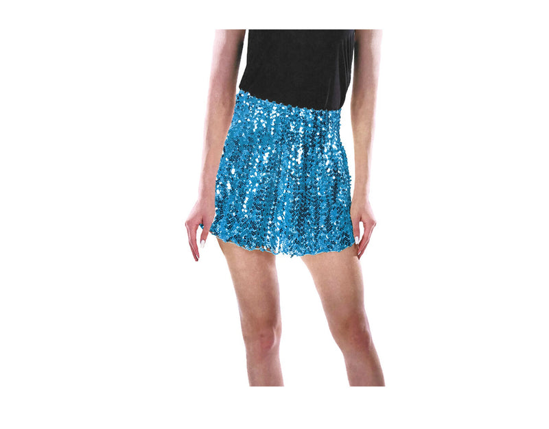 Load image into Gallery viewer, Ladies Sequin Fringe Tassel Skirt Adult Costume Dance Party DressUp - Light Blue-2