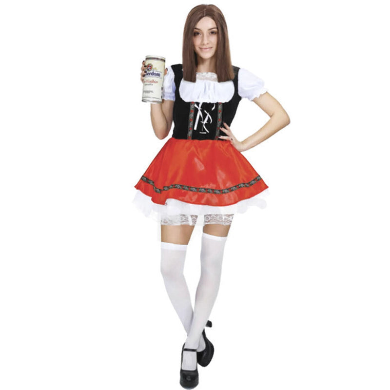 Load image into Gallery viewer, Adult Beer Girl Dress Costume Oktoberfest Fancy Cosplay Outfit-0