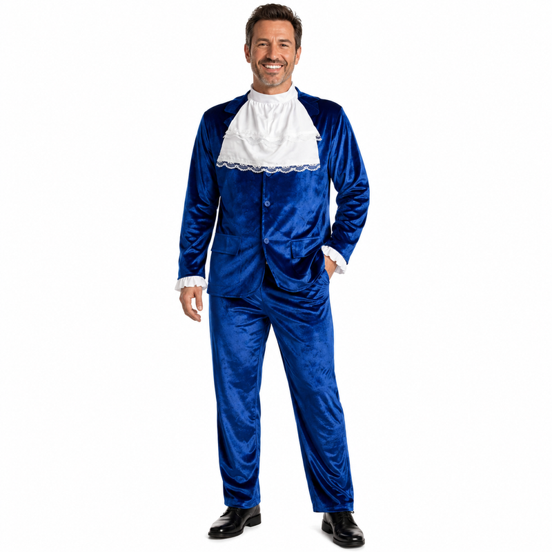 Load image into Gallery viewer, Adult 70s "Groovy" Mens Blue Suit Party Costume Austin Powers Mojo Man-0