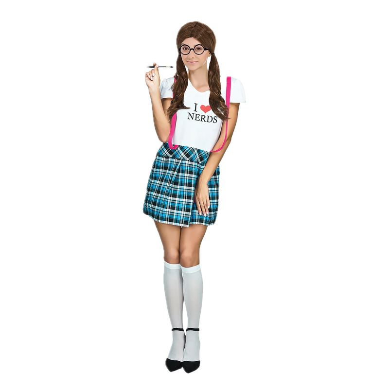 Load image into Gallery viewer, Adult Nerd Girl Costume Party Naughty Schoolgirl Geek Uniform Ladies-2