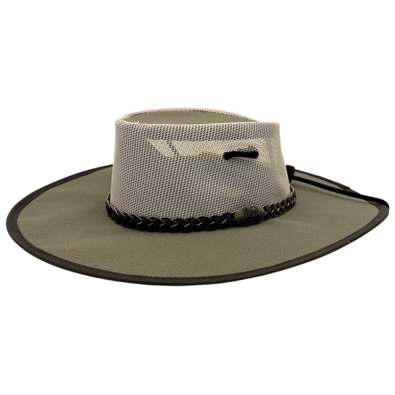 Load image into Gallery viewer, Jacaru 126 Parks Koolaroo Hat – Canvas & Mesh | Chinstrap | Made in Australia