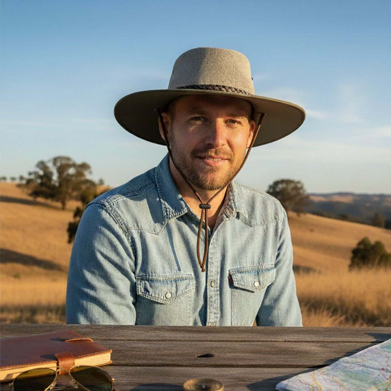 Load image into Gallery viewer, Jacaru 126 Parks Koolaroo Hat – Canvas | Side Snap | UPF 50+
