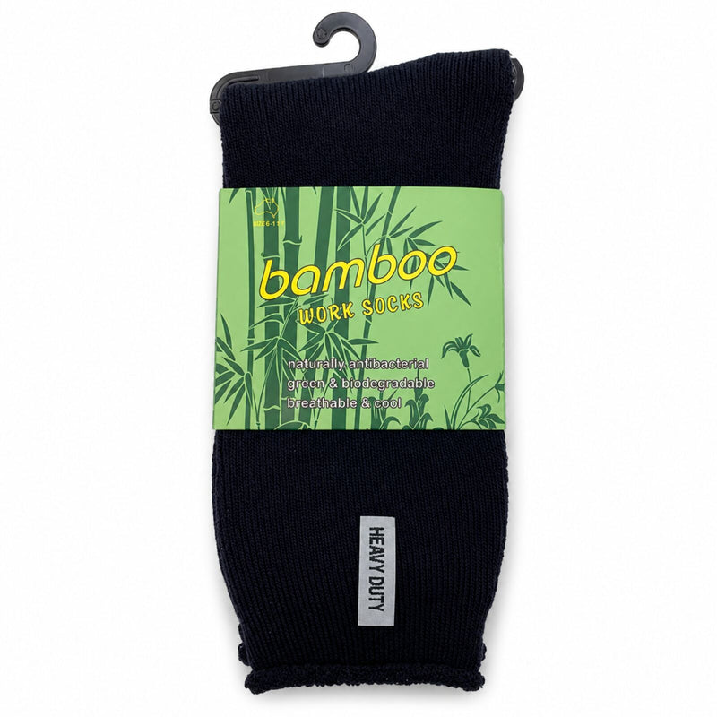 Load image into Gallery viewer, 12 Pairs Bamboo Rich Mens Work Socks Thick Cushion Anti Odour - Navy Blue-2
