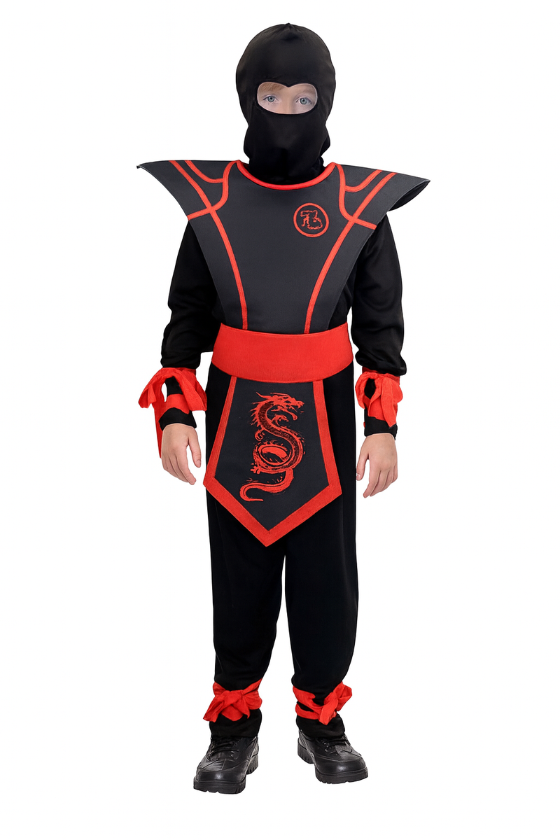 Load image into Gallery viewer, Kids Ninjas Warrior Assassin Suit Halloween Party Cosplay Costume in Red / Black-1