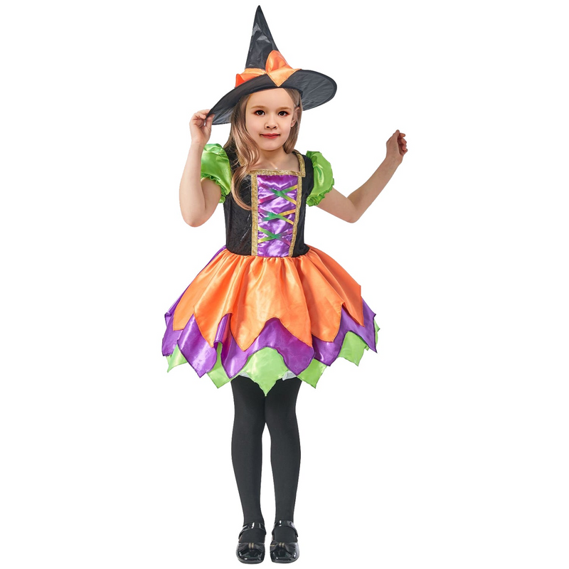 Load image into Gallery viewer, Girls Childrens Deluxe Witch Princess Costume Halloween Kids Book Week-3