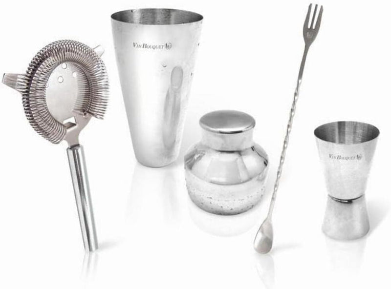 Load image into Gallery viewer, 4pc Vin Bouquet Stainless Steel Cocktail Shaker Maker Set in Silver-0
