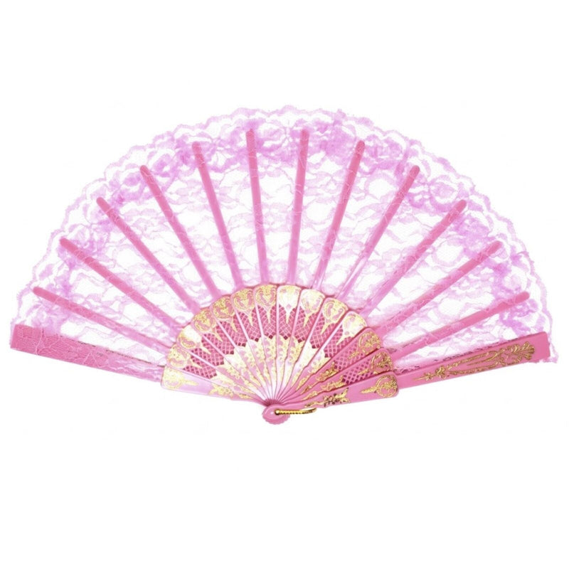 Load image into Gallery viewer, Lace Folding Hand Fan Wedding Party Spanish Costume Accessory - Light Pink-2