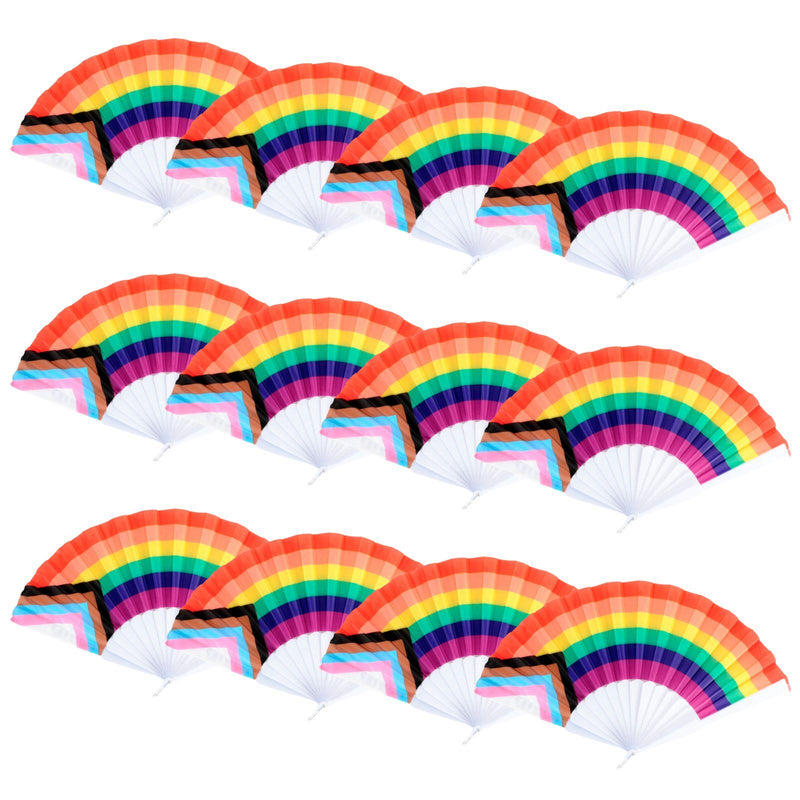Load image into Gallery viewer, 12x Rainbow Gay Pride Fabric Cooling Fan LGBTQ-0