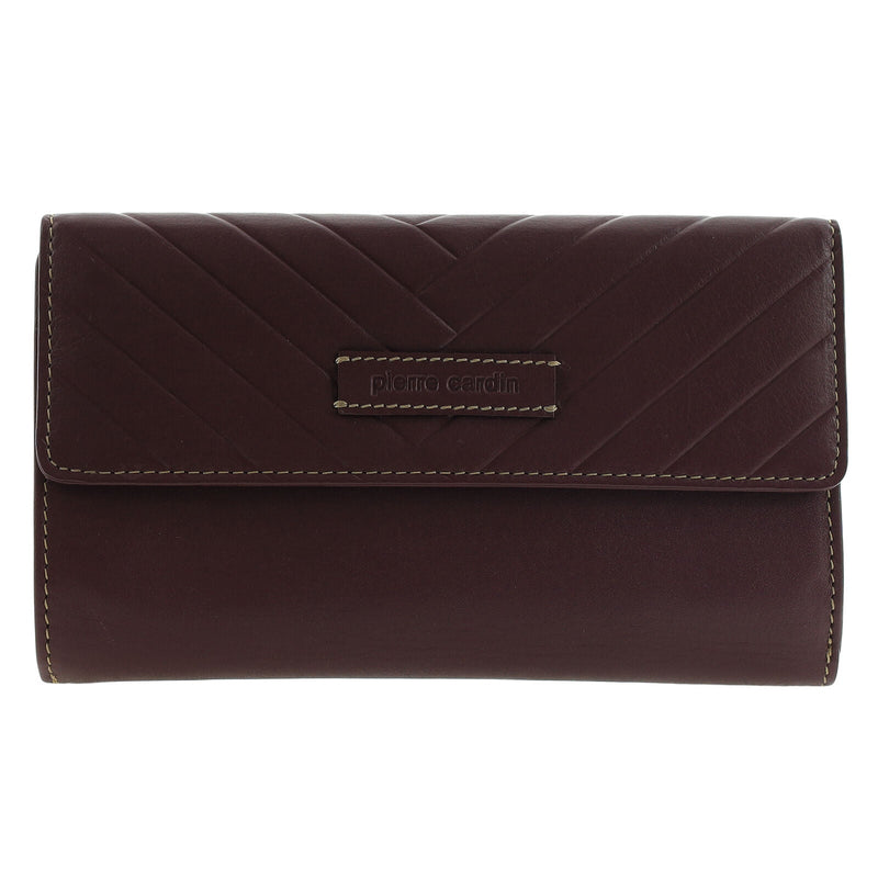 Load image into Gallery viewer, Pierre Cardin Detroit Leather Long Wallet with RFID Protection and Quilted Detail in Brown-1