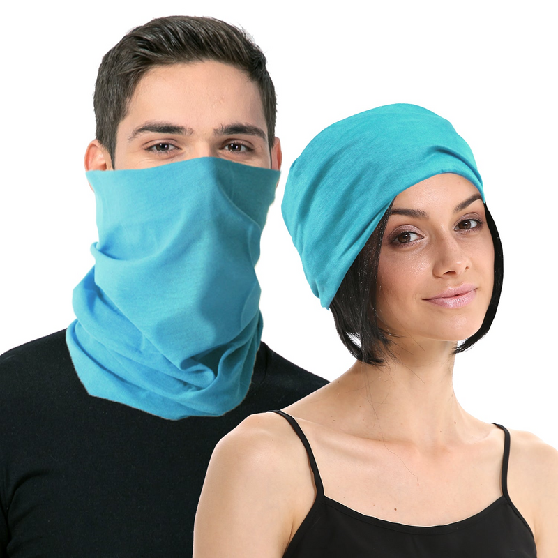 Load image into Gallery viewer, Seamless Tube Bandana Head Scarf Face Cover Mask Gaiter Ski Snow in Light Blue-1