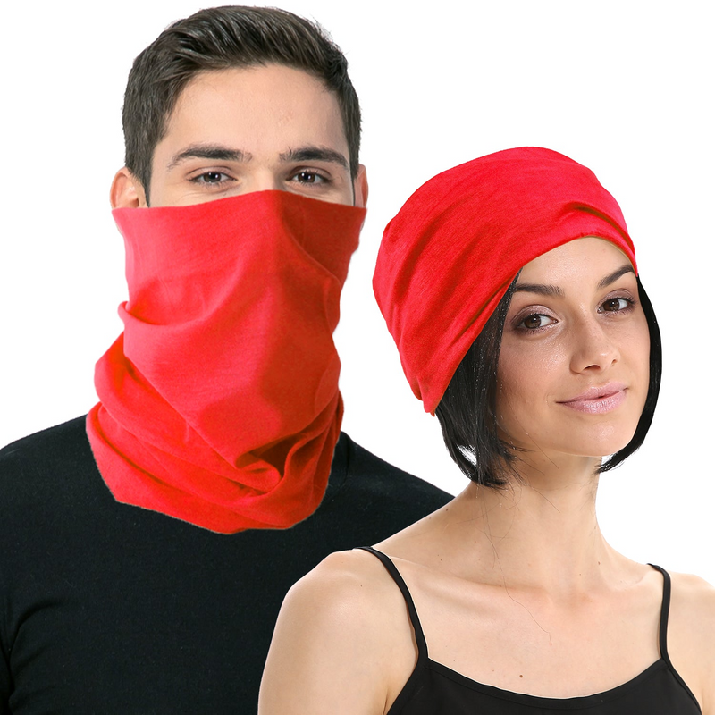 Load image into Gallery viewer, Seamless Tube Bandana Head Scarf Face Cover Mask Gaiter Ski Snow in Red-1
