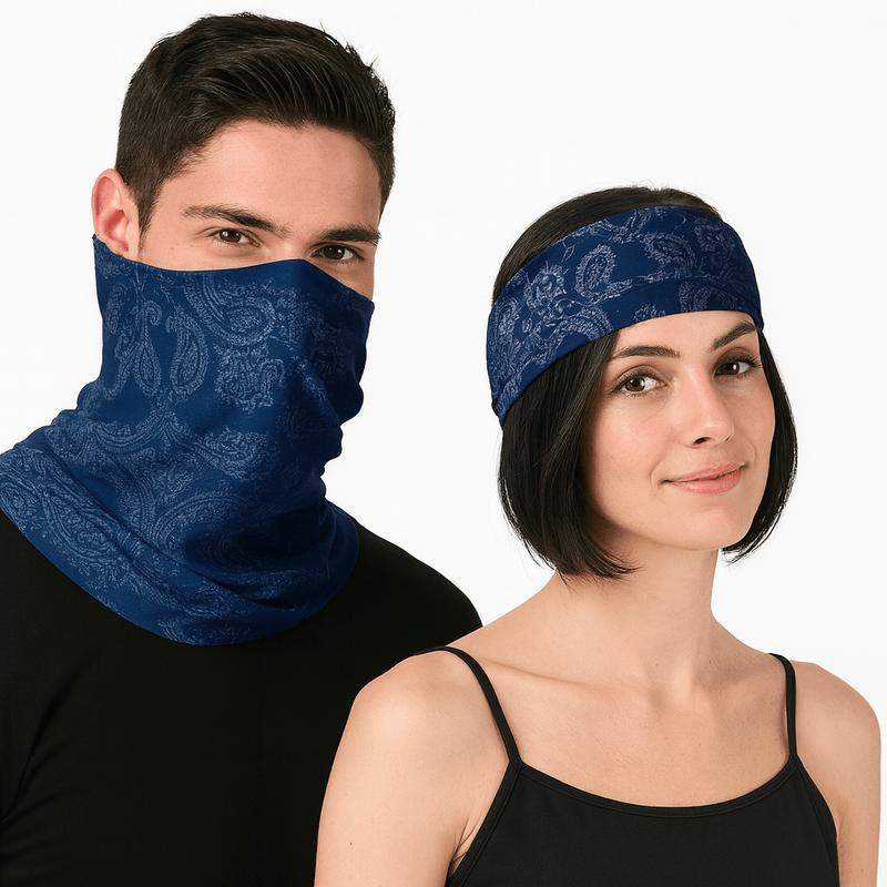 Load image into Gallery viewer, Seamless Tube Bandana Head Scarf Face Cover Mask Pattern Mask Neck Gaiter - Navy-0