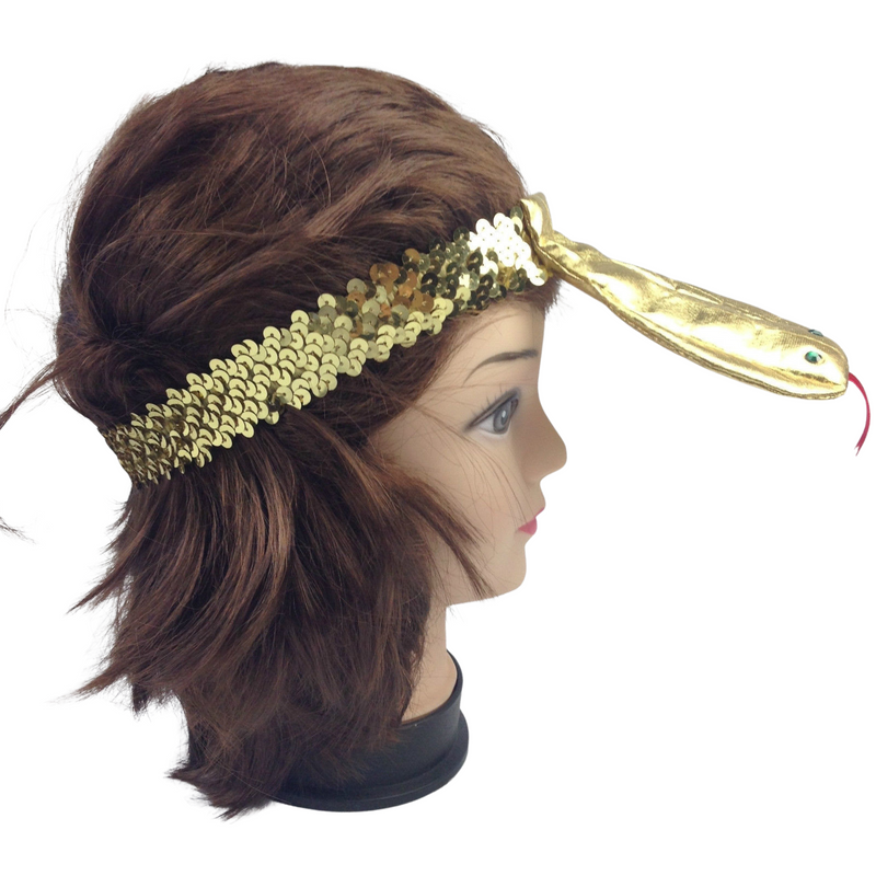 Load image into Gallery viewer, SEQUIN EGYPTIAN Headband Flapper Headpiece w Snake Fancy Dress Costume Cleopatra-2
